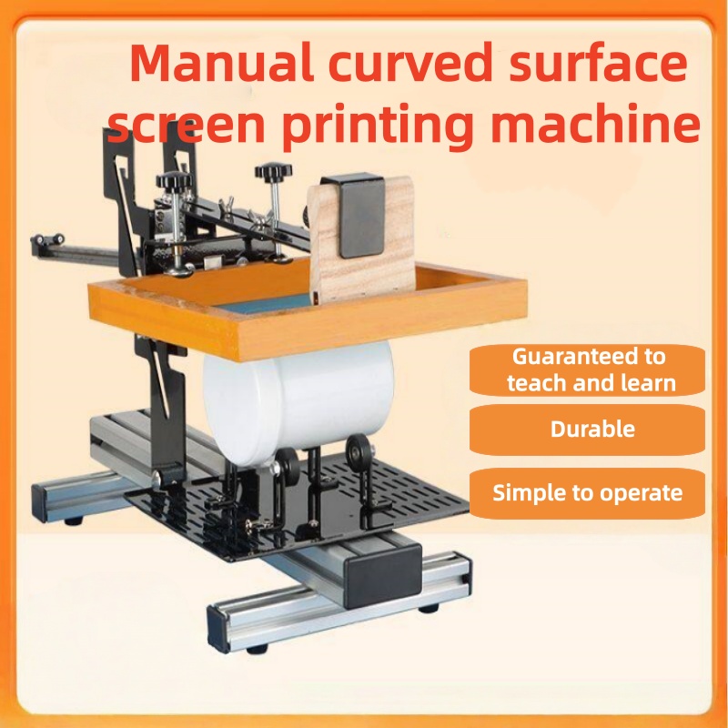 Silk Screen Printing - Instelbare handmatige gebogen cilindrische fles-zeefdrukmachine, desktop