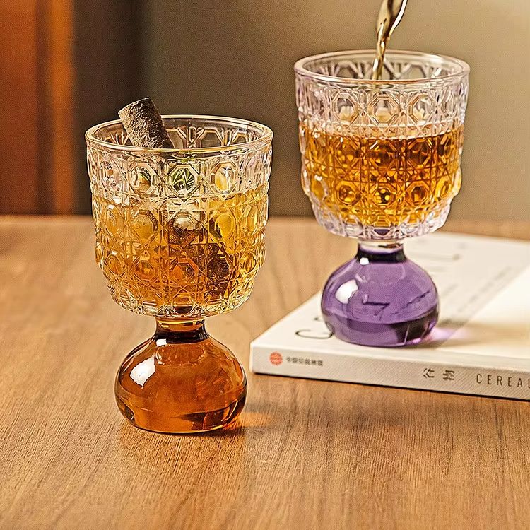 Art Craft Glasses - Glazen beker met edelsteenpatroon, glazen kelk