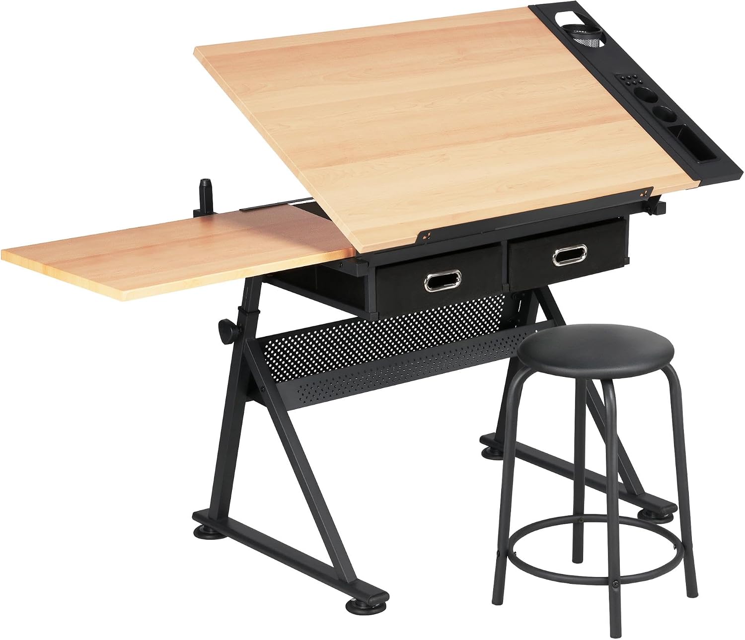 Art Craft & Architecture - Verstelbare tekentafel met bijpassende kruk, kantelbaar