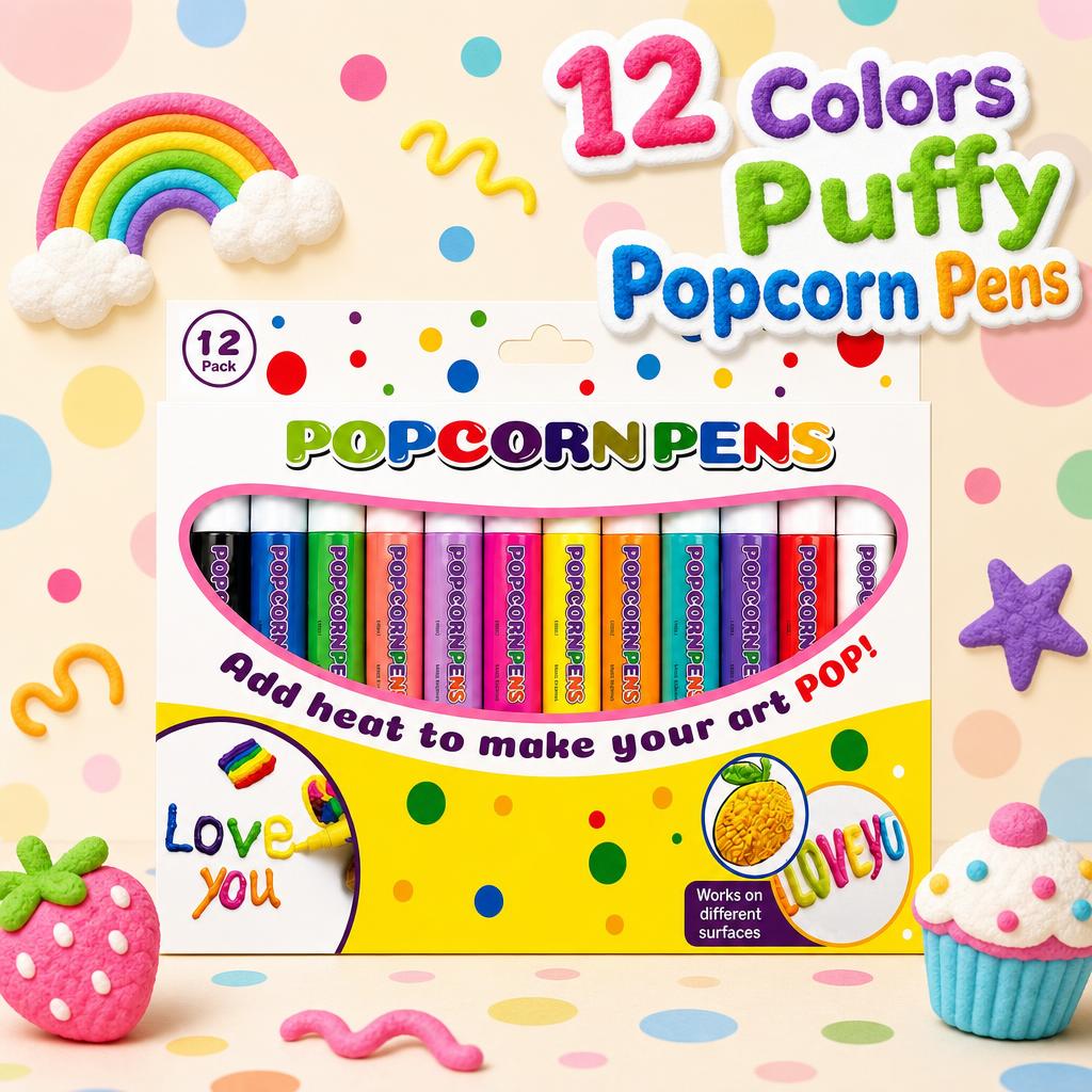 Art Craft Journals - 12 Kleuren 3D Magische Hitte-geactiveerde Pop-pennen