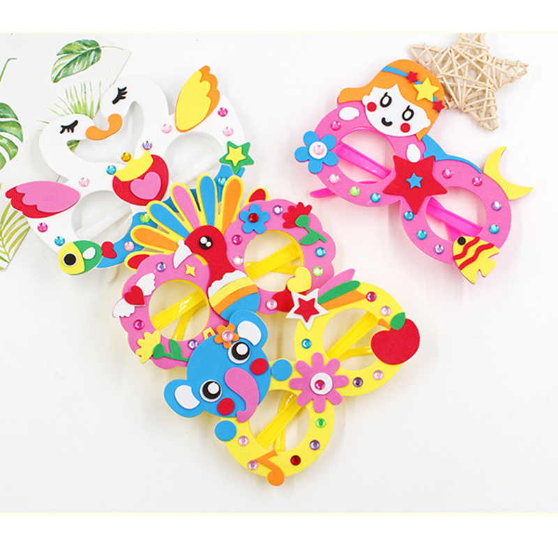 Art Craft Glasses - 2/6/12 Sets Cartoon EVA Diamant Bril