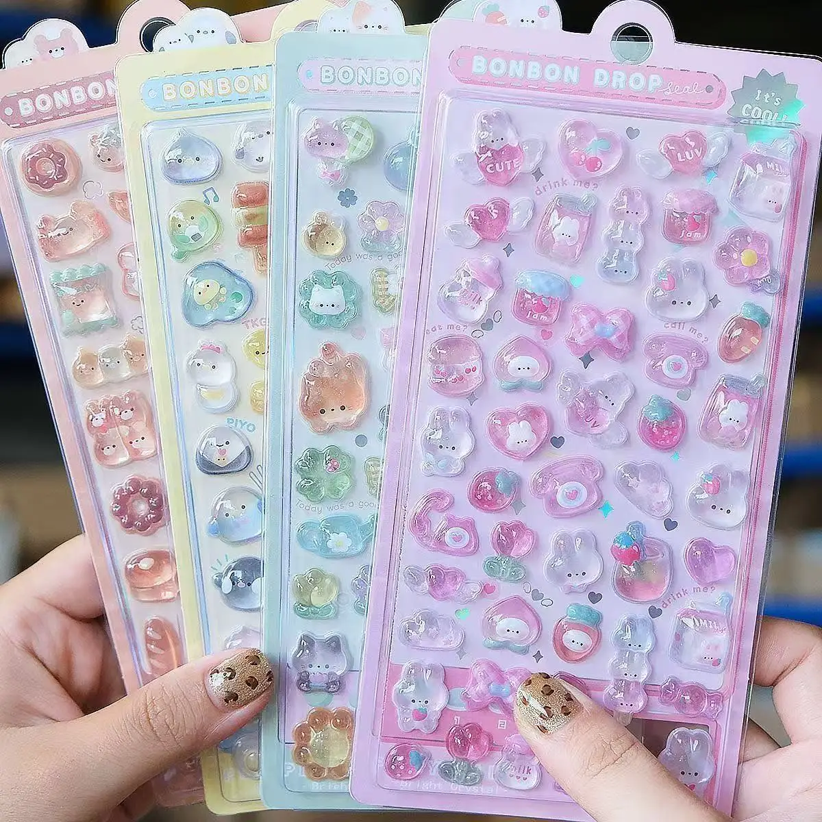 Artwork Craft - =-=2027Kawaii 3D Jelly Hars Stickers Leuke