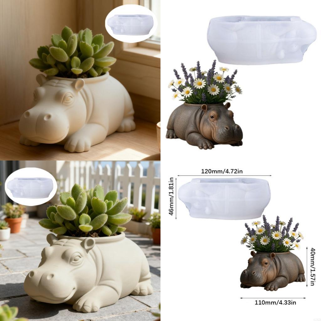 Unique Art Craft - 62KD Unieke nijlpaardvorm siliconen mal om