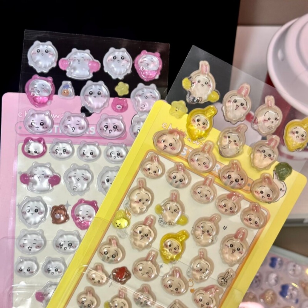 Art Craft Journals - Leuke Chiikawa 3D Kristal Reliëf Stickers