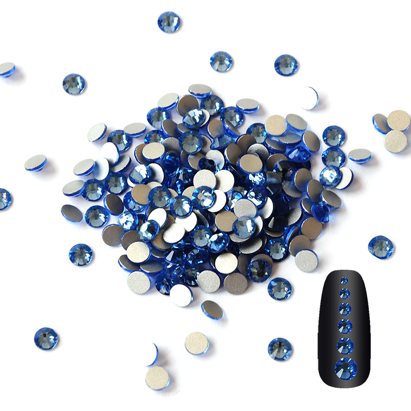 Light Art And Craft - Lichtblauwe platte kristallen strass steentjes zonder
