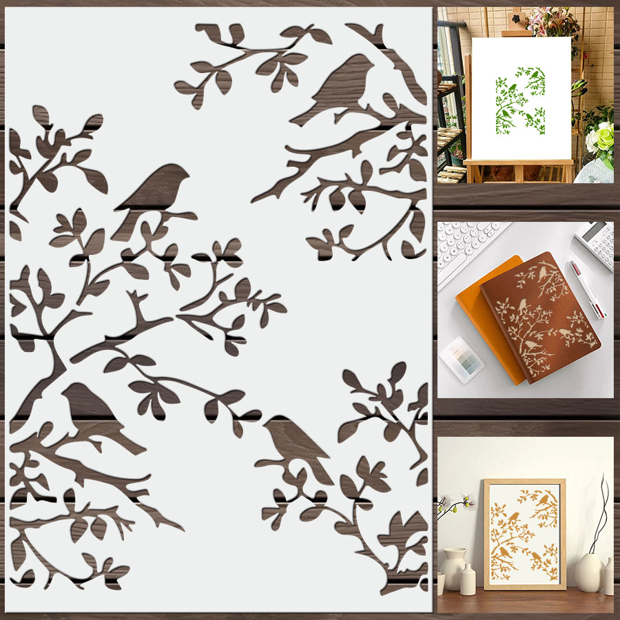 1 stks DIY vogeltak stencil vo - Art Craft Journals recensie en prijs