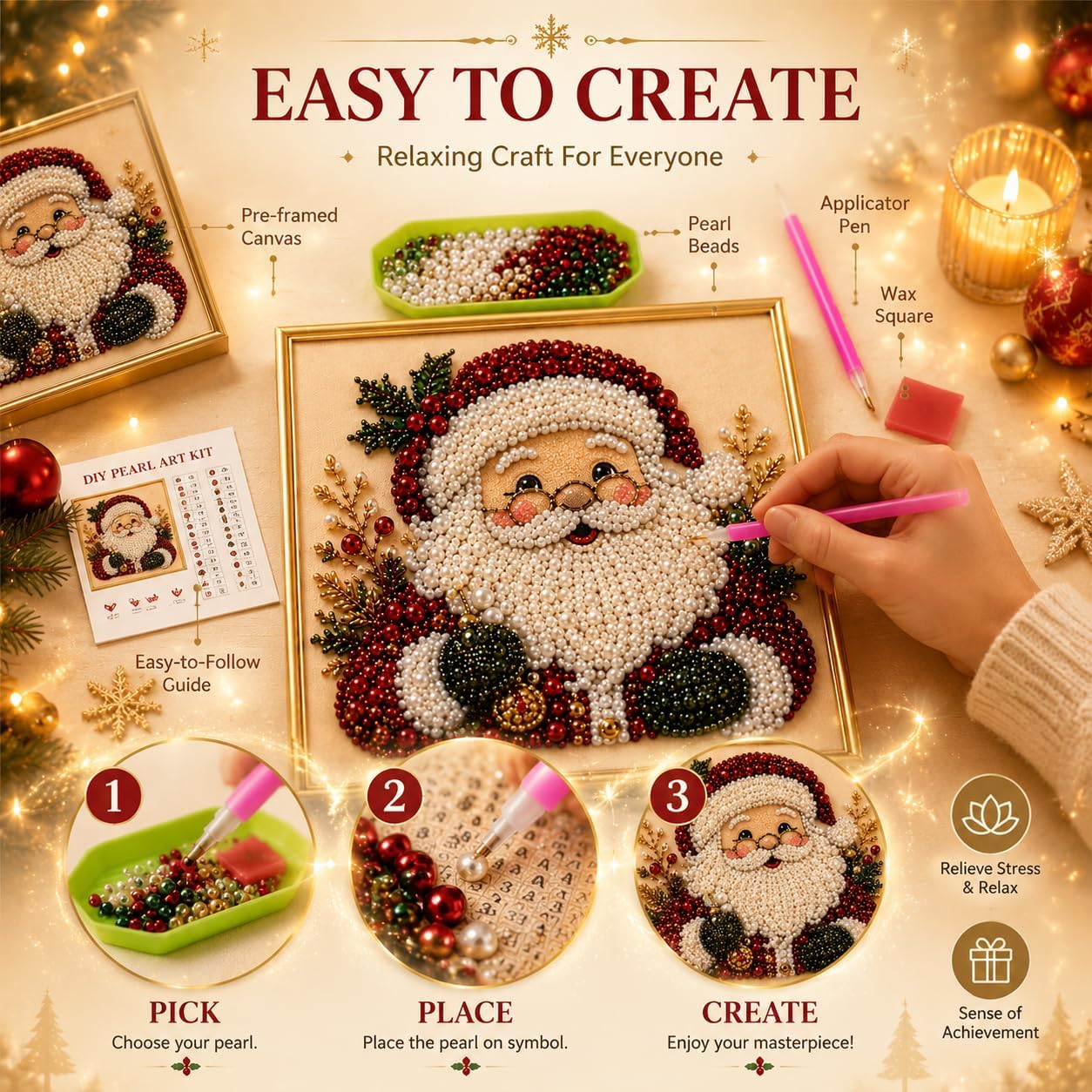 DIY Kerst Parel Diamant Schild - Art Craft Things recensie en prijs