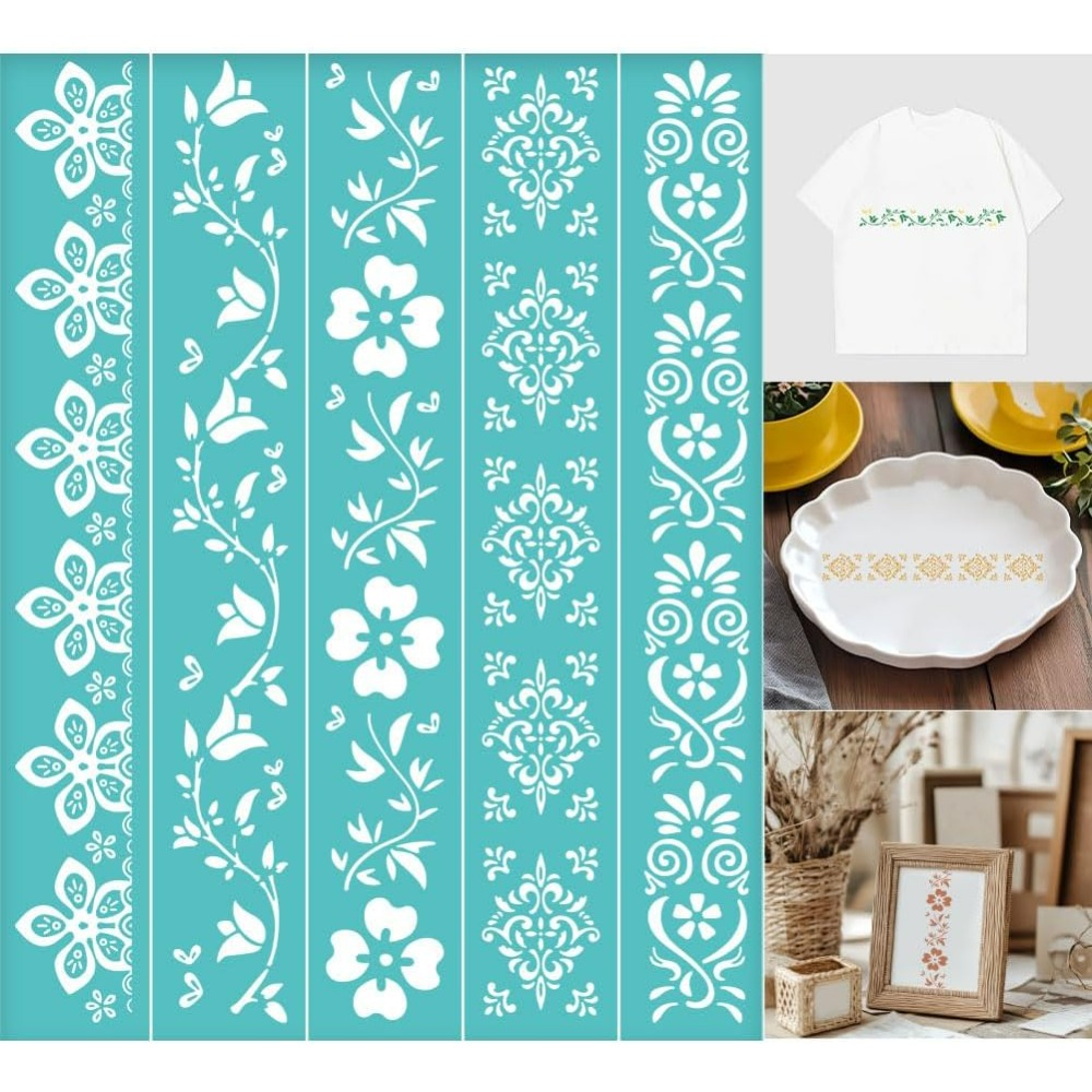 2-delige bloemenranden zeefdru - Silk Screen Printing recensie en prijs