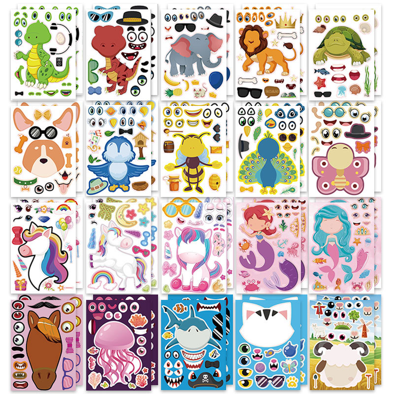 12/24 vellen Make a Face Stick - Art And Craft Zoo Animals recensie en prijs