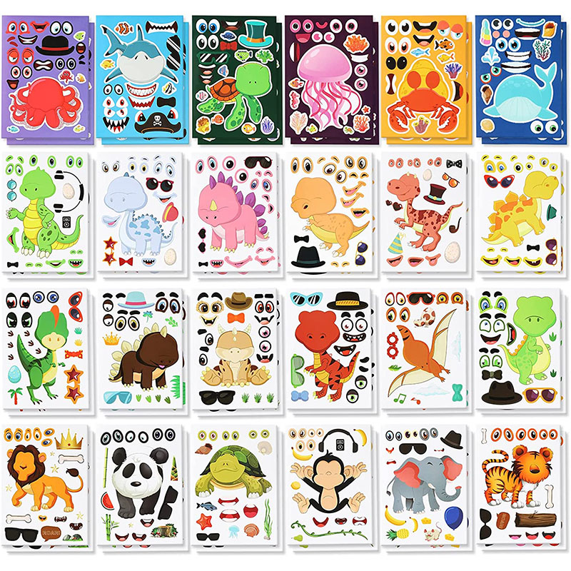 12/24 vellen Make a Face Stick - Art And Craft Zoo Animals recensie en prijs